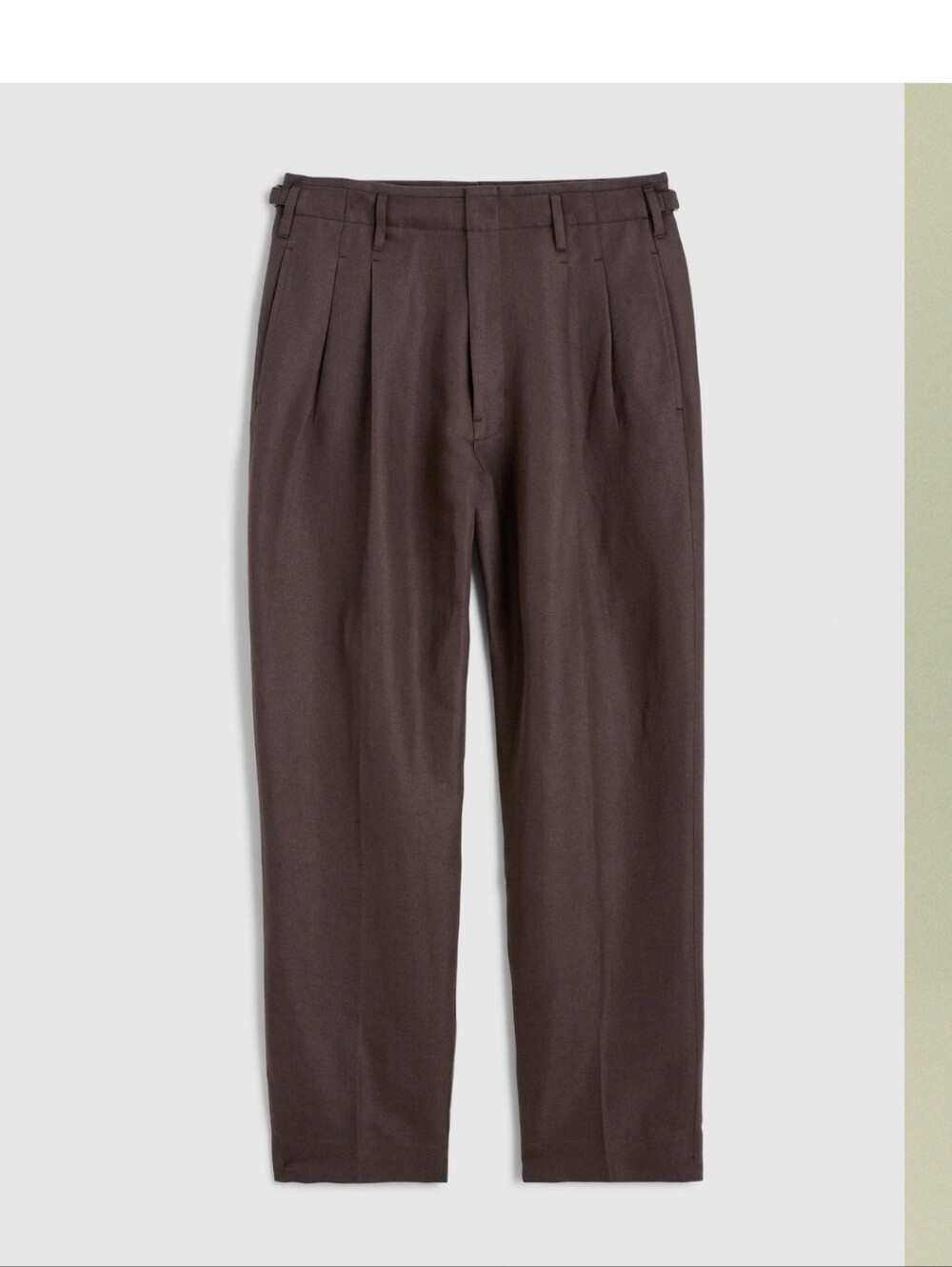 Madewell Sz 35 Double-Pleated Trousers in Linen-Cotton Blend NZ162  NWT Brown